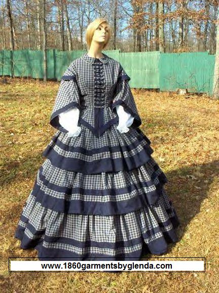 custom made, 19th century clothing, civilian clothing, ladies, men and children’s clothing of the American Civil War
