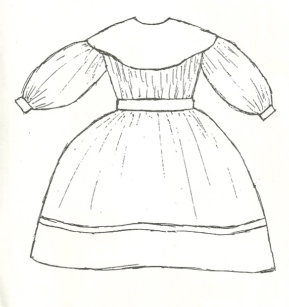 1860's Girl's Yoke Everyday Dress, School or Play