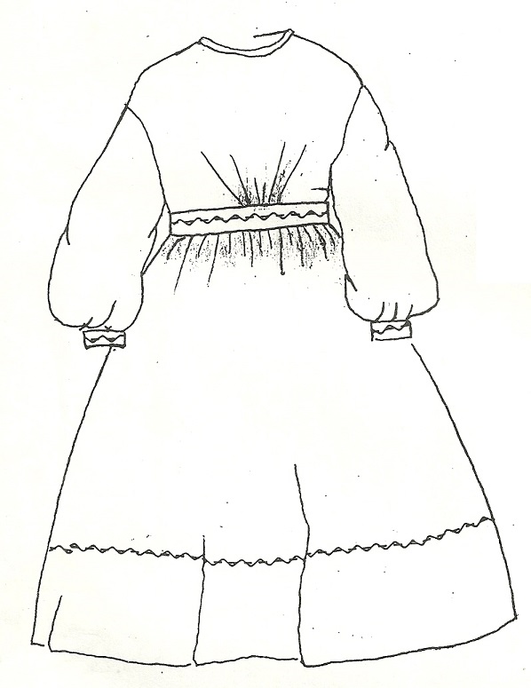 1860's Girl's Everyday Dress, School or Play, Weddings, Balls, Teas or Party
