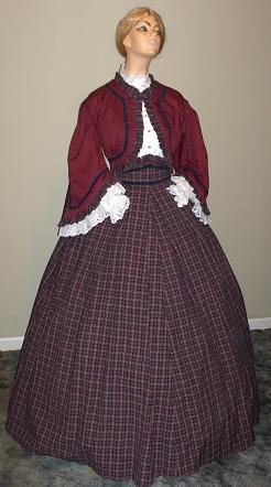 napperville illinoise girl's zouave skirt blouse jacket for mid 1800's
