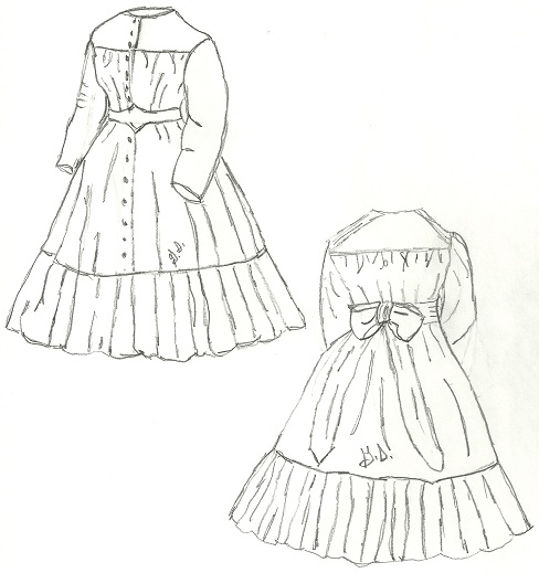 Frock For A Young Girl Of EightSizes in 7, in 8, & 10 ONLY, Directly from Peterson's Magazine January 1865