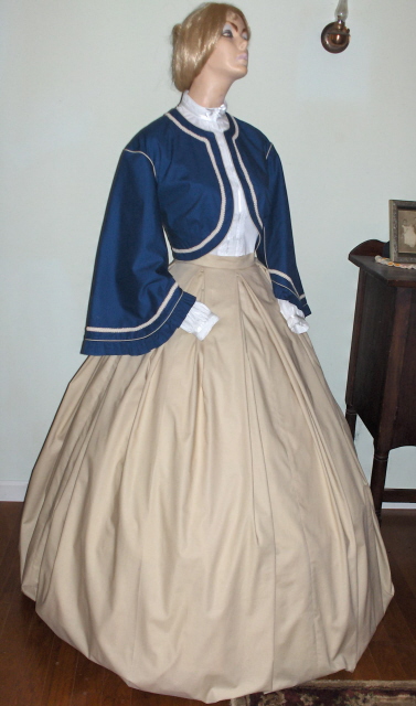 napperville il girl's zouave skirt blouse jacket for mid 1800's