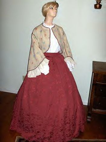 napperville illinoise girl's zouave skirt blouse jacket for mid 1800's